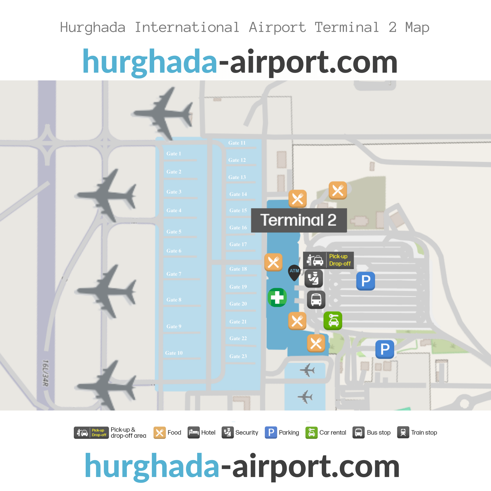 hrg lufthavn terminal 2 kort
